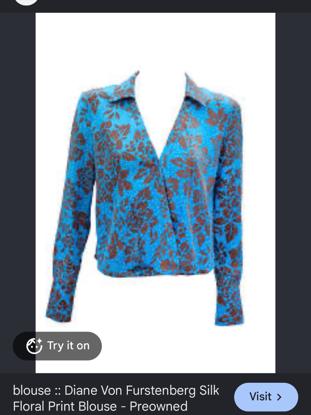 Diane Von Furstenberg faux wrap silk blouse